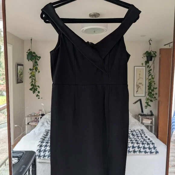 Lulus Glam Black Off-the-Shoulder Bodycon Dress Size Large - Picture 5 of 11